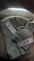 Alo Heather Gray Sports Bra & Short Set -