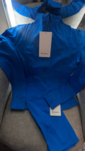 Lululemon Blue ZipUp Jacket & Shorts Set